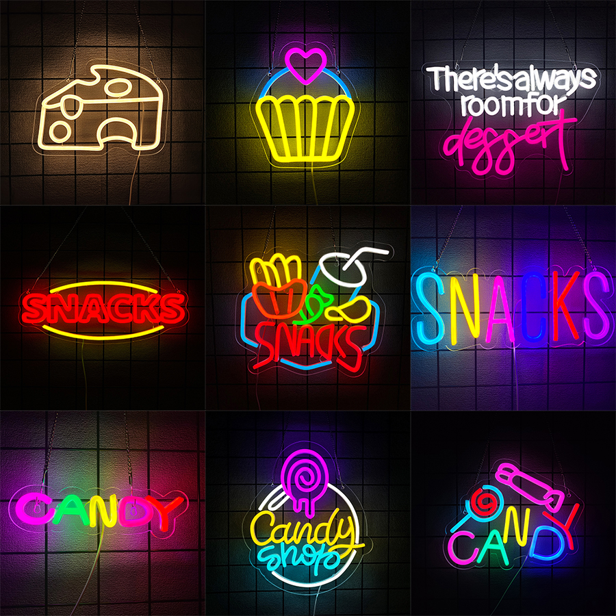 Coffee Tea Neon Sign - Snacks Neon Sign for Wall Decor,Snack