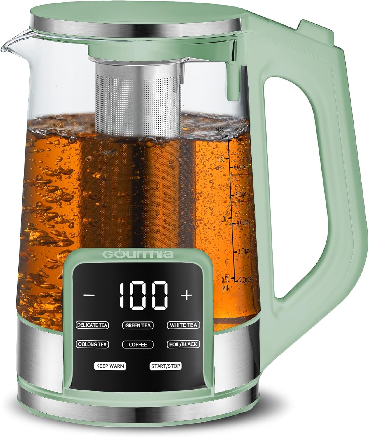 Coffee Tea Display - Electric Glass Kettle – 1.7L Programmable