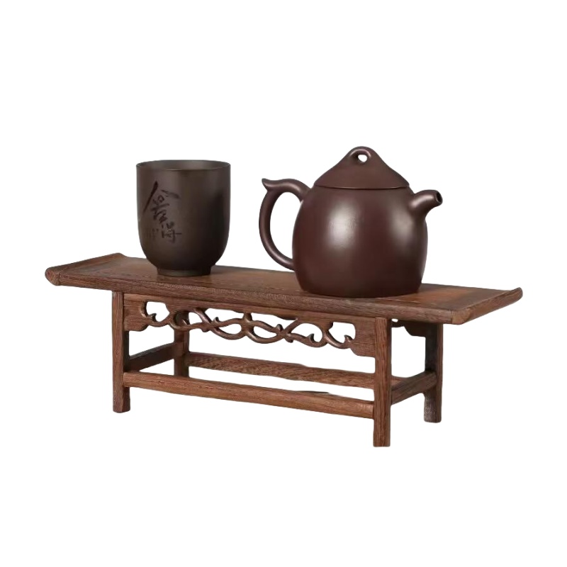Coffee Tea Display - Wooden Teapot Base Drinks Shelf Chinese