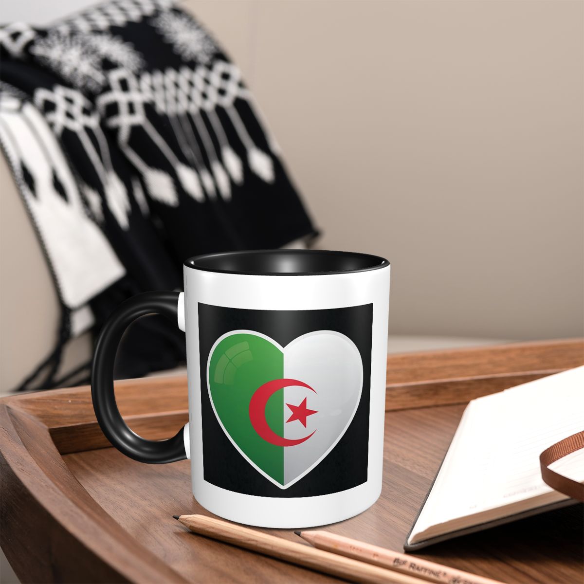 Coffee Tea Icon - Algeria Algerian Flag Love Icon Mug