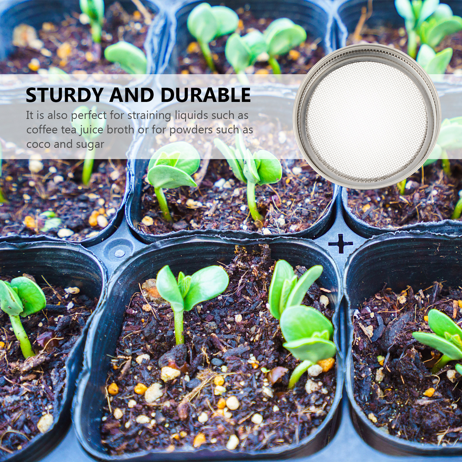 Coffee Tea Jars - 3Pcs Stainless Steel Sprouting Lid Strainer