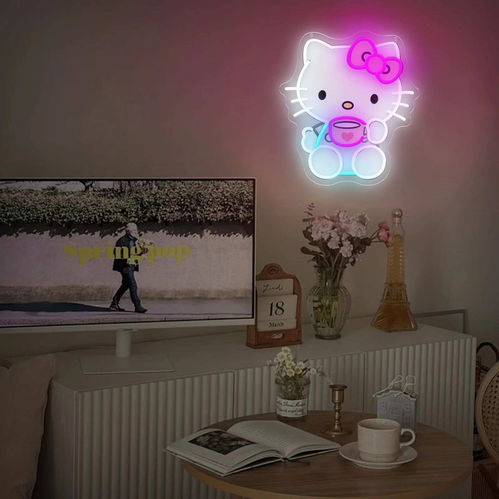 LED Hello Kitty Drink Tea Neon - đánh giá và giá Coffee Tea Neon Sign