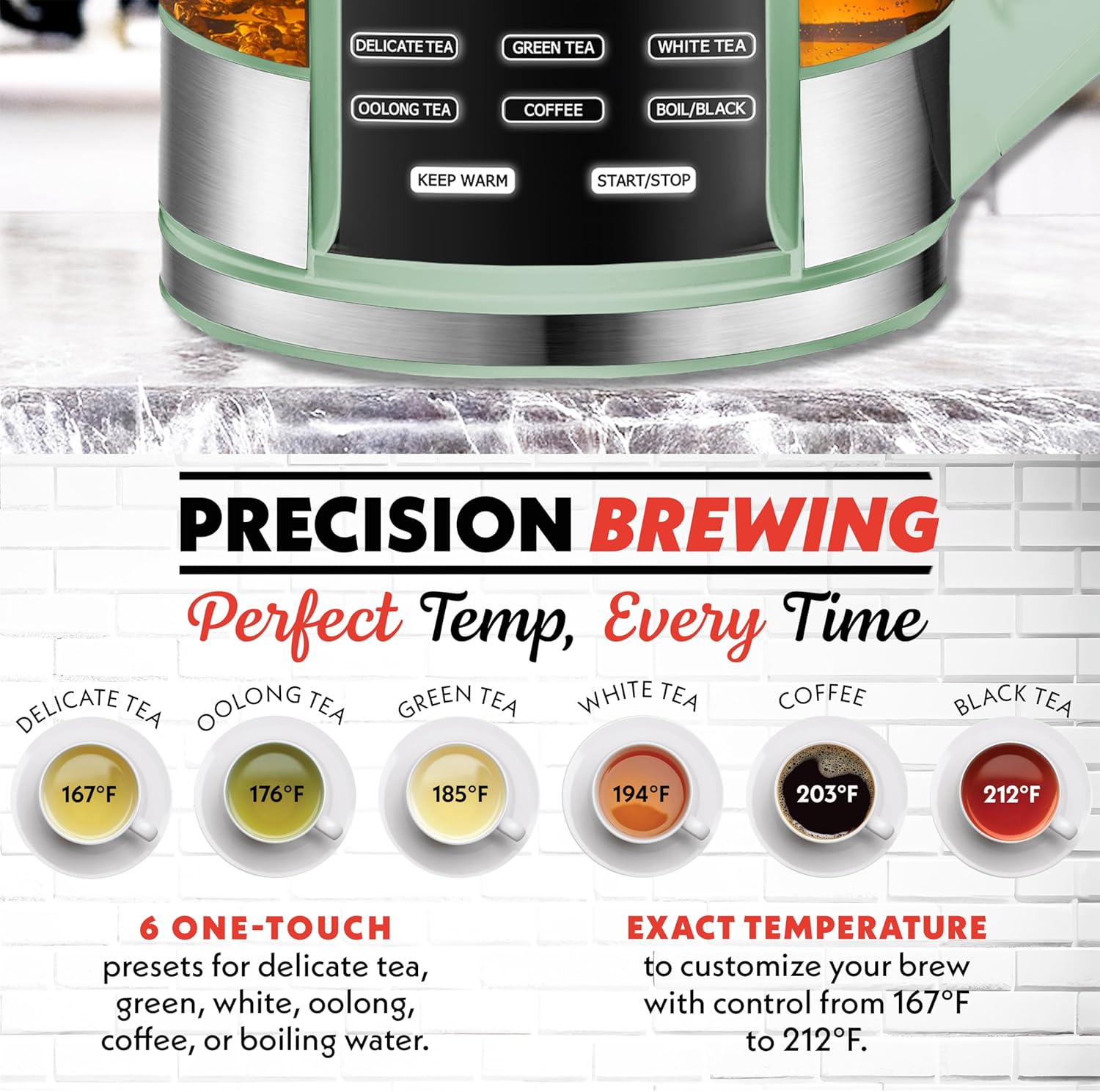 Electric Glass Kettle – 1.7L P - đánh giá và giá Coffee Tea Display