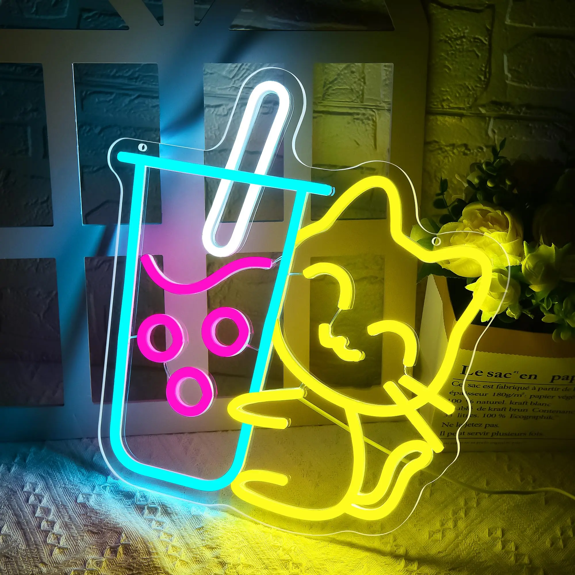 Cat Boba Tea Neon Sign for Wal - đánh giá và giá Coffee Tea Neon Sign