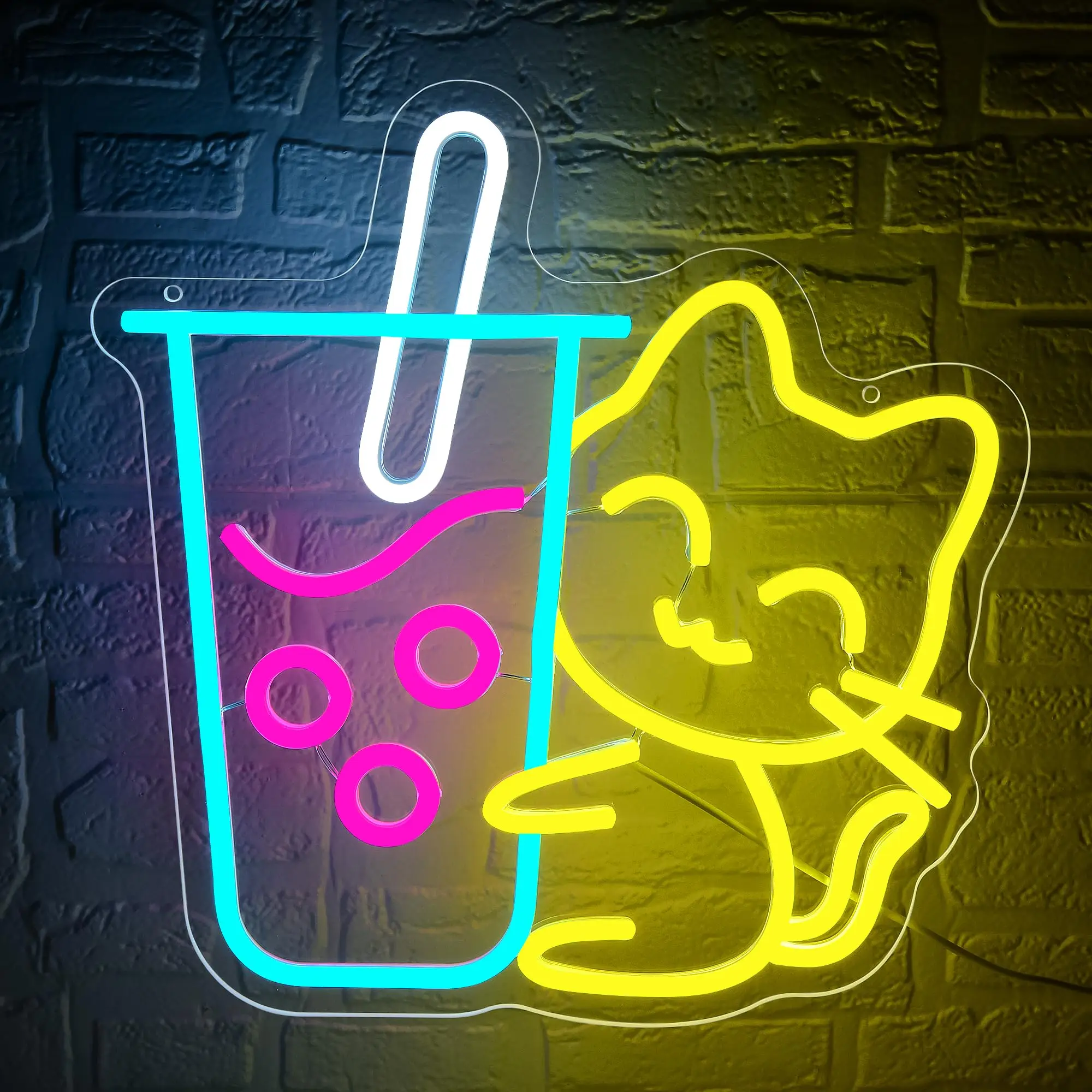 Cat Boba Tea Neon Sign for Wal - đánh giá và giá Coffee Tea Neon Sign