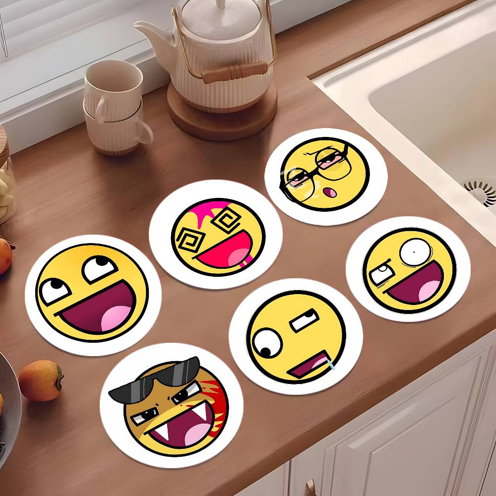 Funny Emoji Cute Coasters Roun - đánh giá và giá Coffee Tea Emoji