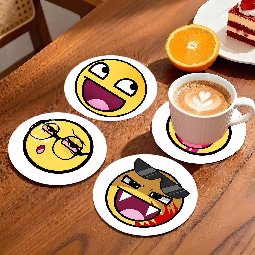 Funny Emoji Cute Coasters Roun - đánh giá và giá Coffee Tea Emoji