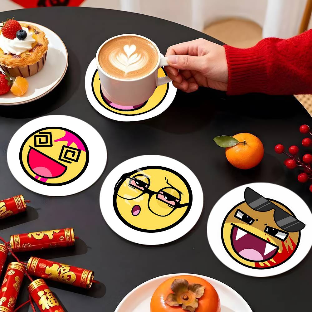 Funny Emoji Cute Coasters Roun - đánh giá và giá Coffee Tea Emoji