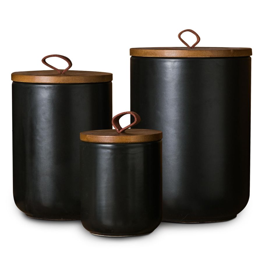 Black Ceramic Canister Set wit - đánh giá và giá Coffee Tea Jars