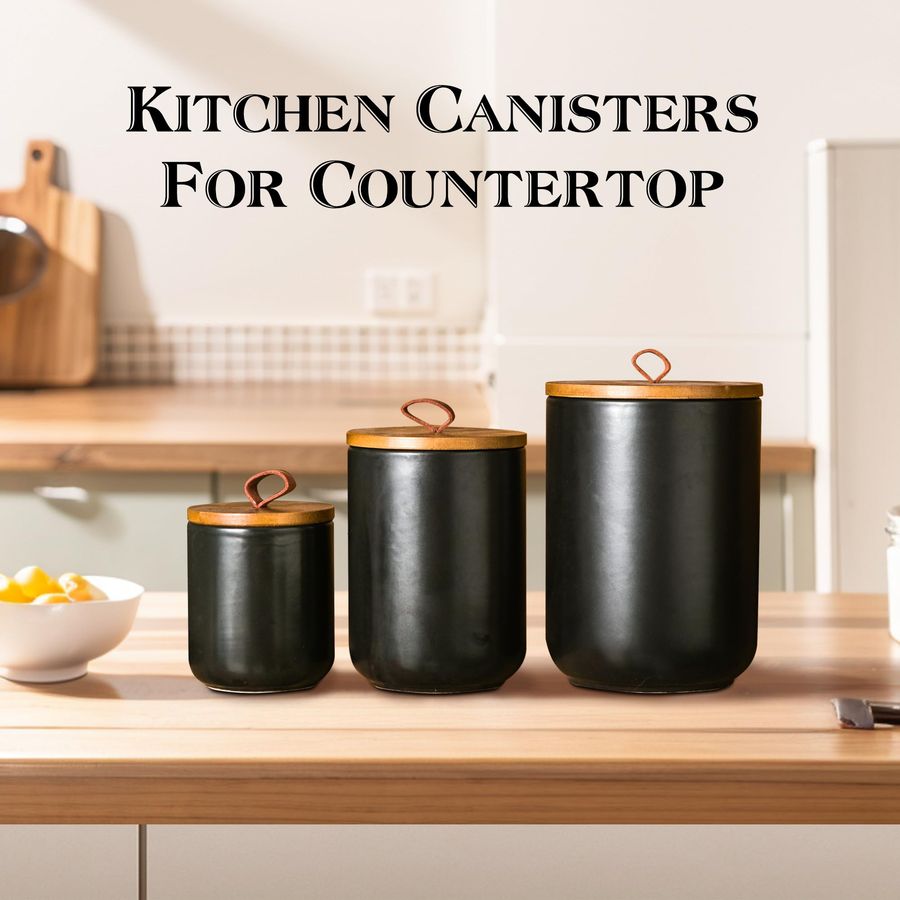 Black Ceramic Canister Set wit - đánh giá và giá Coffee Tea Jars