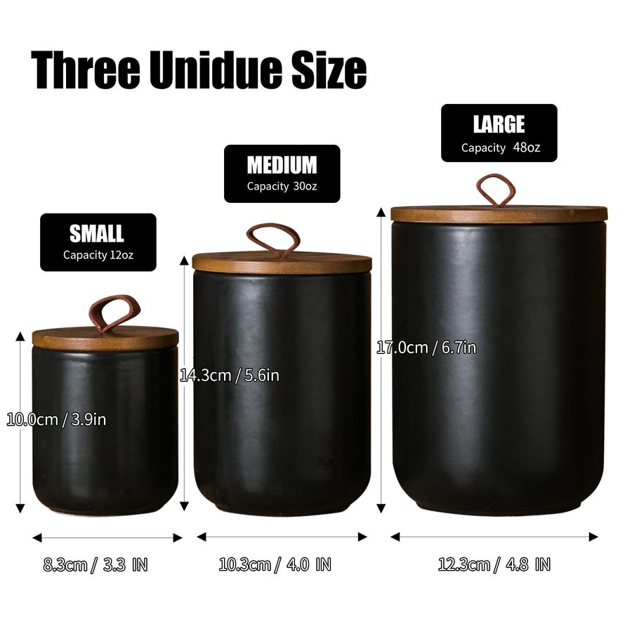 Black Ceramic Canister Set wit - đánh giá và giá Coffee Tea Jars