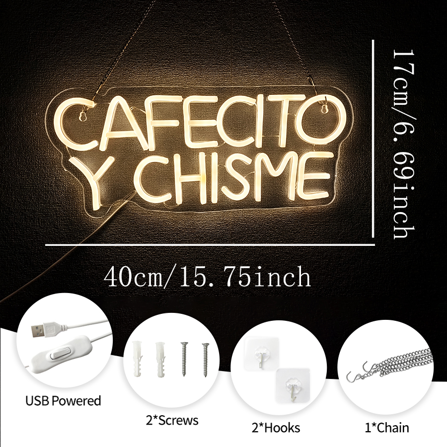Cafecito Y Chisme Neon Sign, V - đánh giá và giá Coffee Tea Neon Sign