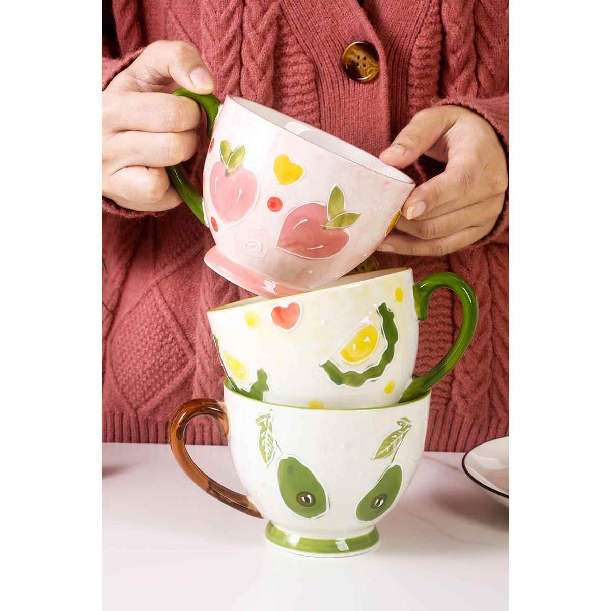 Ceramic Coffee Cup Women's Ear - đánh giá và giá Coffee Tea Drawing