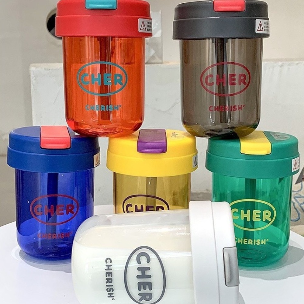 Cartoon 300mL Straw Cup Plasti - đánh giá và giá Coffee Tea Equipment