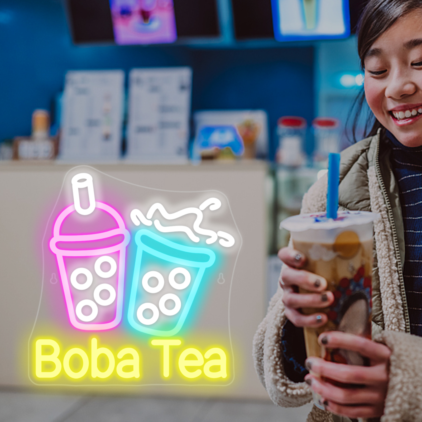 Bubble Tea Neon Light Colorful - đánh giá và giá Coffee Tea Neon Sign